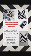 Load and play video in Gallery viewer, Geometric Black &amp; White Cushion SKU 97532356 | Pillow Monochrome Velvet
