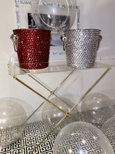 Charger l&#39;image dans la galerie, Strass argentés Cristaux perlés Faux Diamante Diamonds Champagne Ice Bucket Drinks Cooler Stainless Steel
