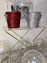 Load image into Gallery viewer, Silver Ice Bucket Faux Pearls Embellished
