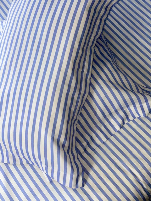 Blue and White Stripe White Candy Stripe Bedding Set Duvet Cover Oxford Pillowcase