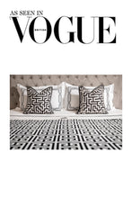 Load image into Gallery viewer, Greek Key Fleece Blanket SKU 52682924 | Geometric Black and White Throw Monochrome
