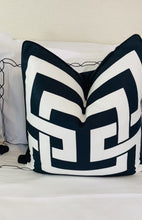 Load and play video in Gallery viewer, Hourglass Black &amp; White Cushion SKU 96531256 | Geometric Pillow Monochrome Velvet
