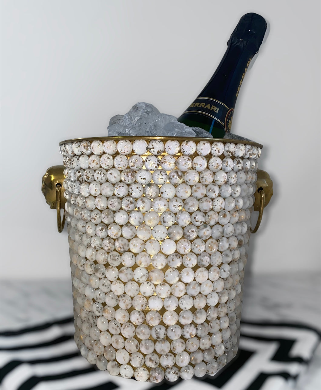 Gold Ice Bucket Embellished Gold Leaf