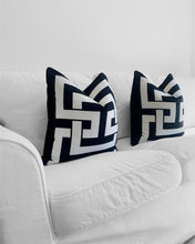 Load image into Gallery viewer, Hourglass Black &amp; White Cushion SKU 96531256 | Geometric Pillow Monochrome Velvet
