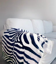 Load image into Gallery viewer, Zebra Sherpa Blanket SKU 57900543 | Throw Black and White Animal Print Warm
