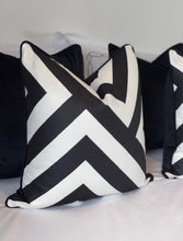 Load image into Gallery viewer, Geometric Black &amp; White Cushion SKU 97532356 | Pillow Monochrome Velvet
