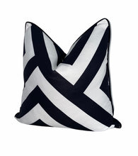 Load image into Gallery viewer, Geometric Black &amp; White Cushion SKU 97532356 | Pillow Monochrome Velvet
