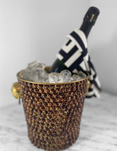Load image into Gallery viewer, Leopard Print Gold Ice Bucket Animal Print Embellished
