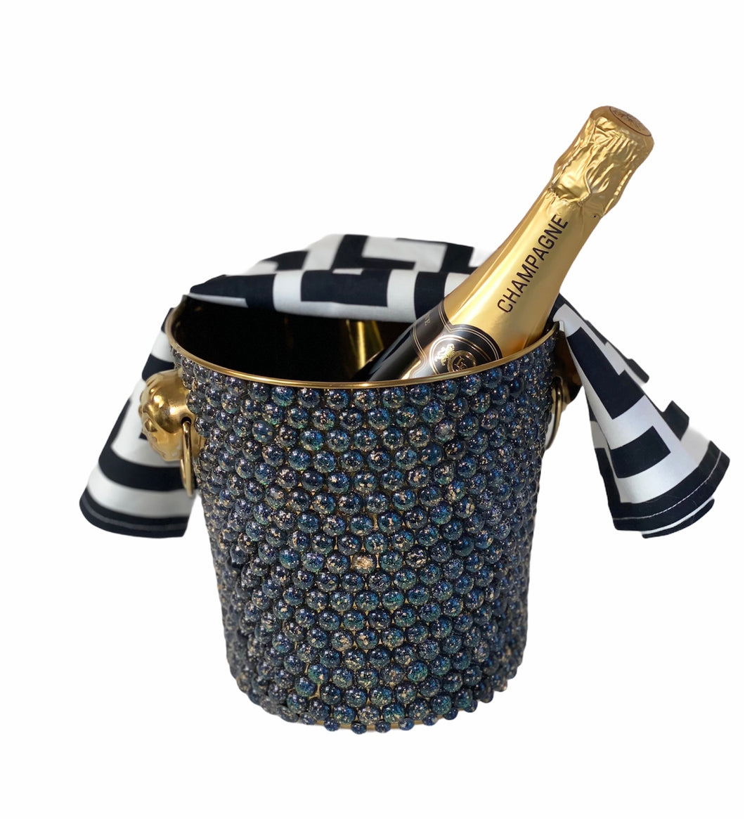 Pierres rouges Perles Cristaux Faux Diamante Diamonds Champagne Ice Bucket Drinks Cooler Stainless Steel