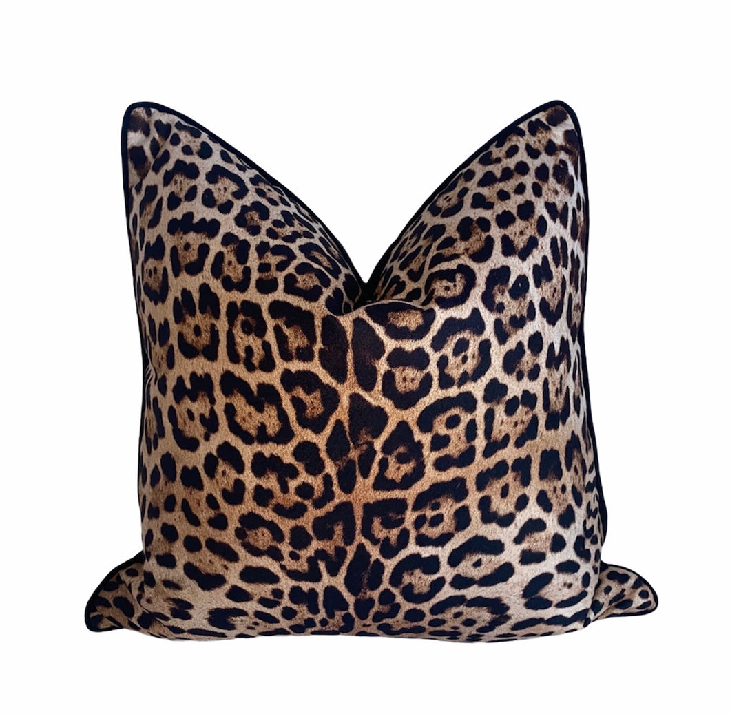 Leopard Print Cushion Pillow Jaguar Cheetah Spots Animal Print Velvet
