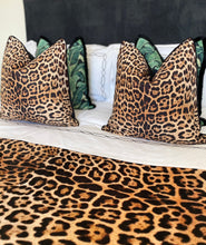 Load image into Gallery viewer, Leopard Print Cushion Pillow Jaguar Cheetah Spots Animal Print Velvet
