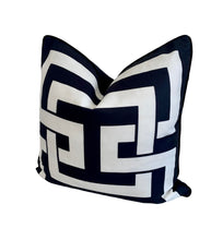 Load image into Gallery viewer, Hourglass Black &amp; White Cushion SKU 96531256 | Geometric Pillow Monochrome Velvet
