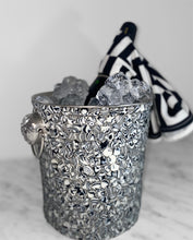 Load image into Gallery viewer, Zebra Ice Bucket Black and Off White Silver Monochrome Embellished

