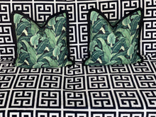 Load image into Gallery viewer, Greek Key Fleece Blanket SKU 52682924 | Geometric Black and White Throw Monochrome
