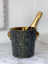 Load image into Gallery viewer, Gold Ice Bucket Embellished Green Gold Leaf
