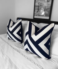 Load image into Gallery viewer, Geometric Black &amp; White Cushion SKU 97532356 | Pillow Monochrome Velvet
